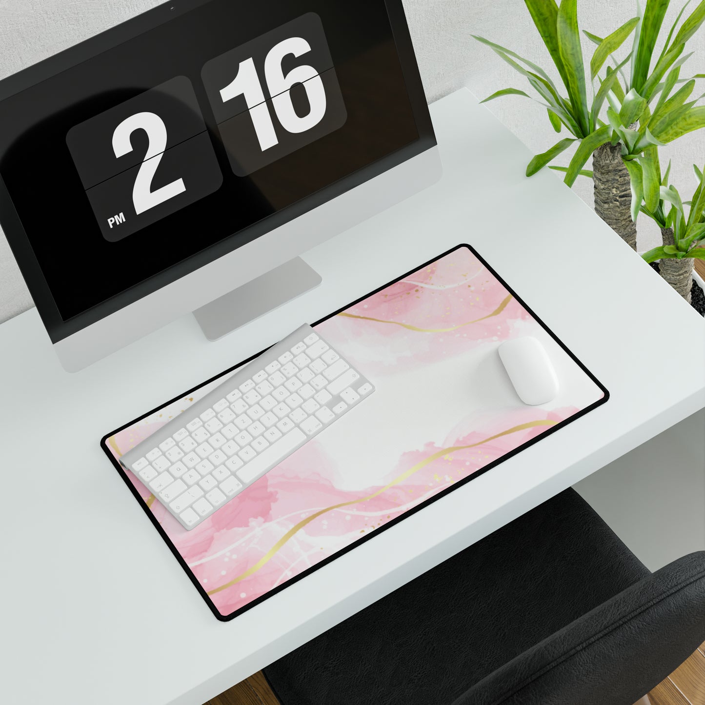 Pink and Gold Desk Mat