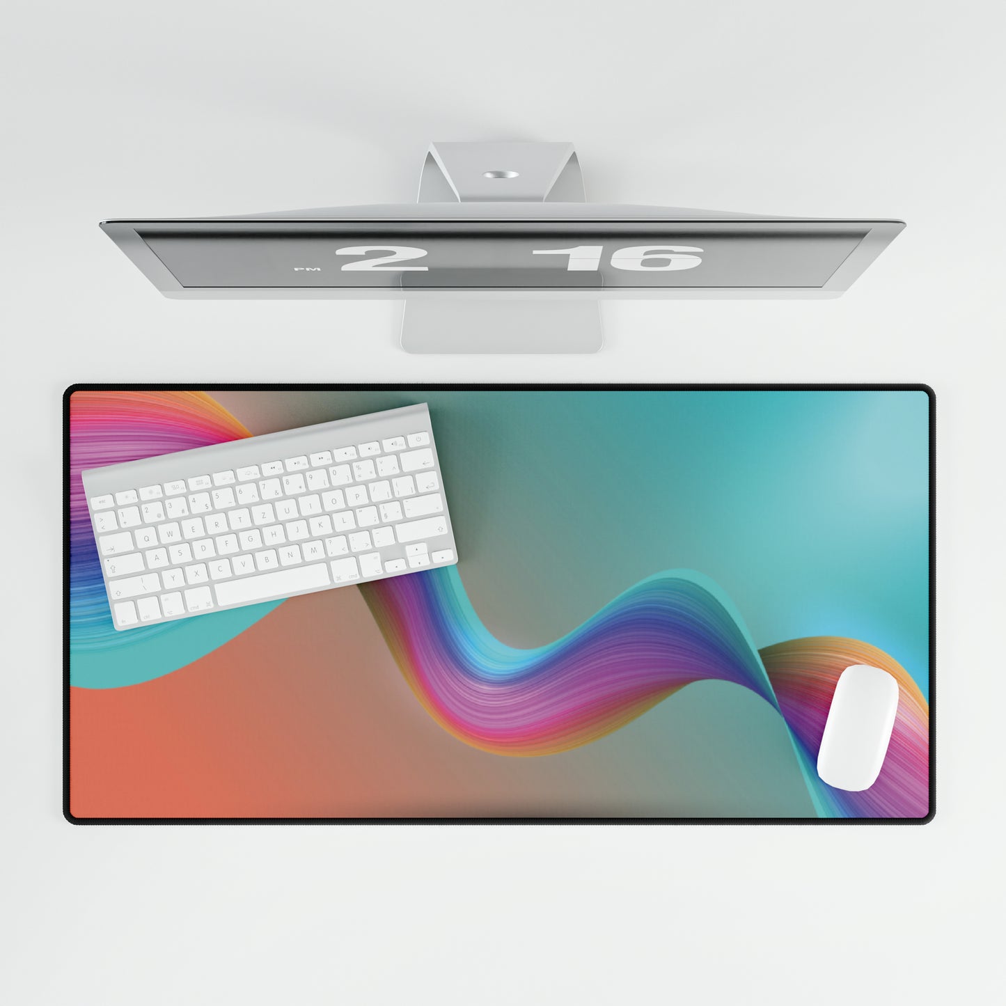 Rainbow Wave Desk Mat