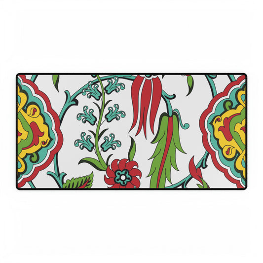 Ornate Floral Color Desk Mat