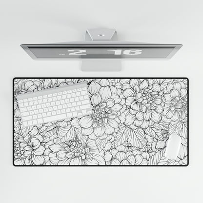 Bouquet Black & White Desk Mat