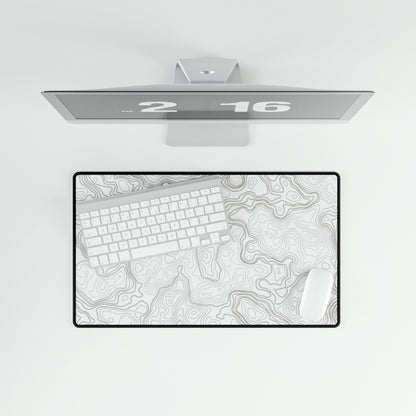 White Topography Desk Mat