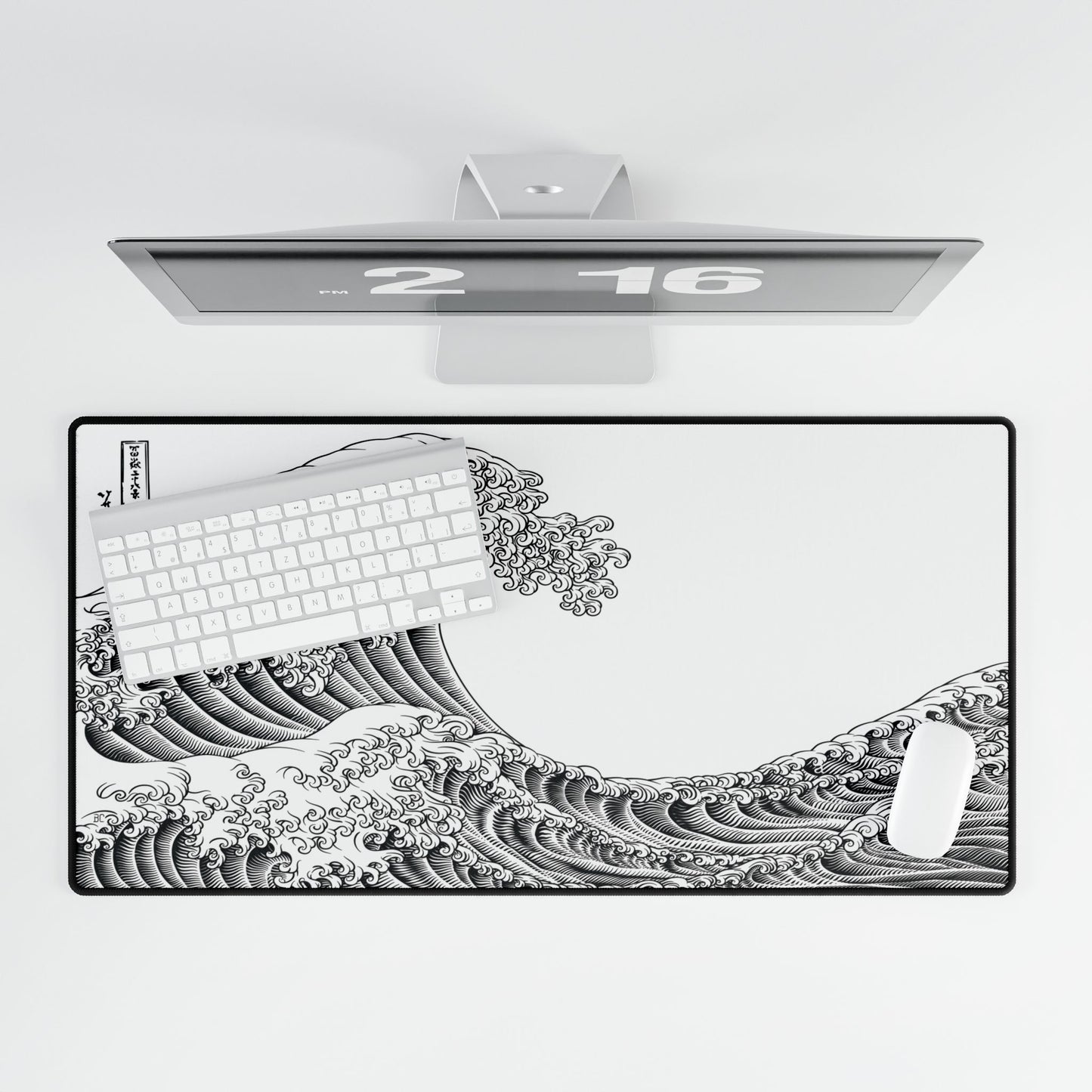 The Great Wave Black & White Desk Mat