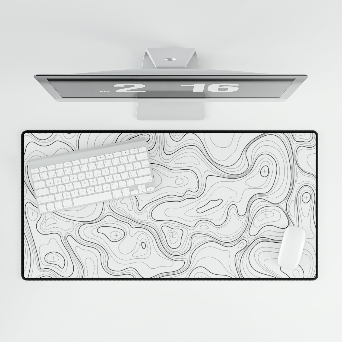 White Topography Desk Mat