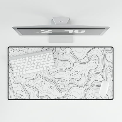 White Topography Desk Mat