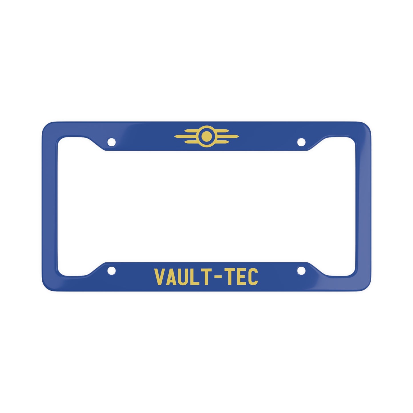 Vault-Tec Aluminum License Plate Frame - Weathered & Clean Variants