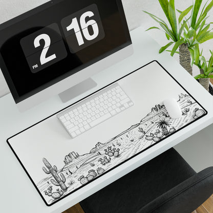 Desert Horizon Black & White Desk Mat