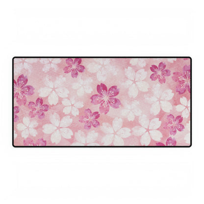 Pink & White Petals Desk Mat