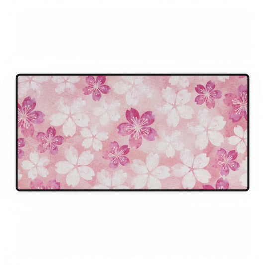 Pink & White Petals Desk Mat