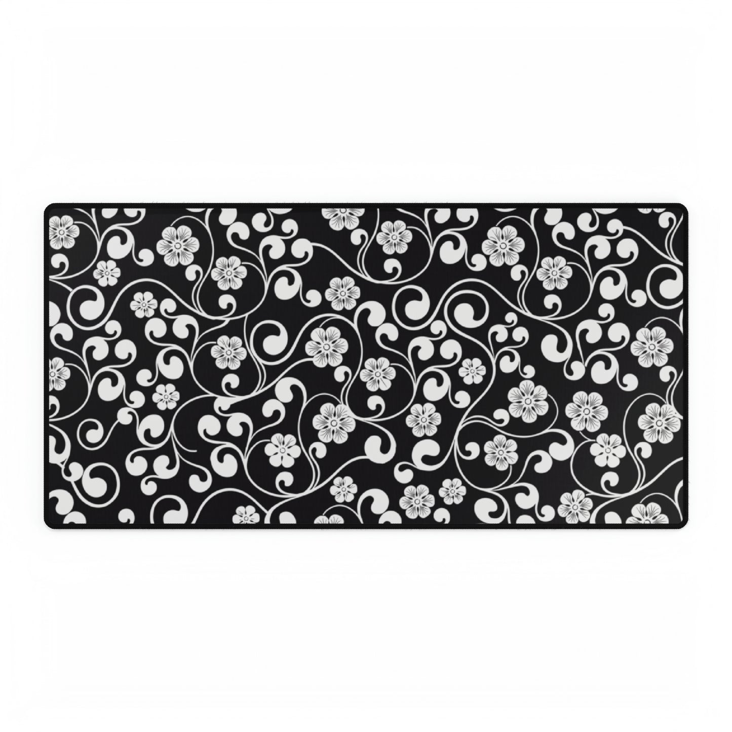 Floral Black & White Desk Mat