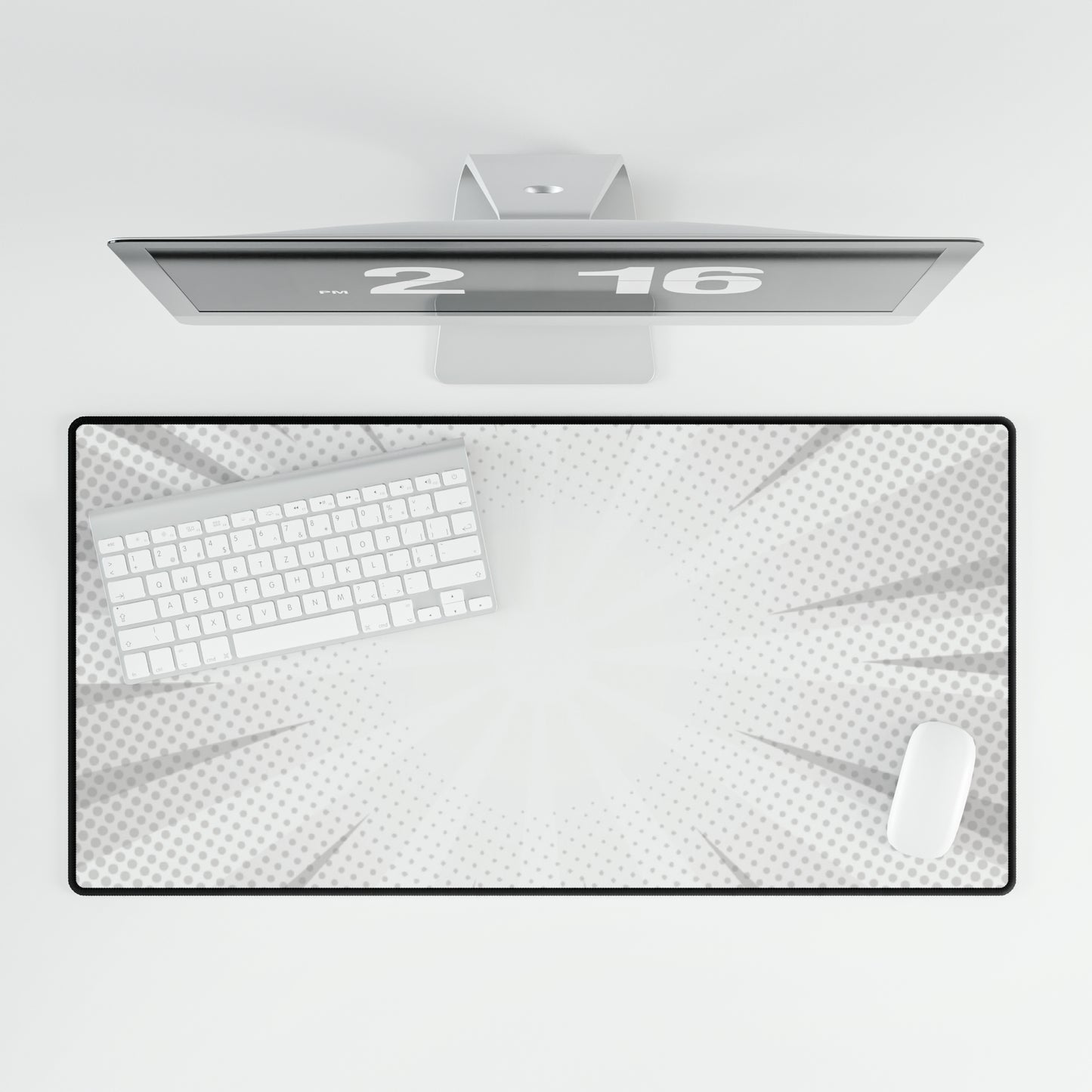 White Comic Desk Mat