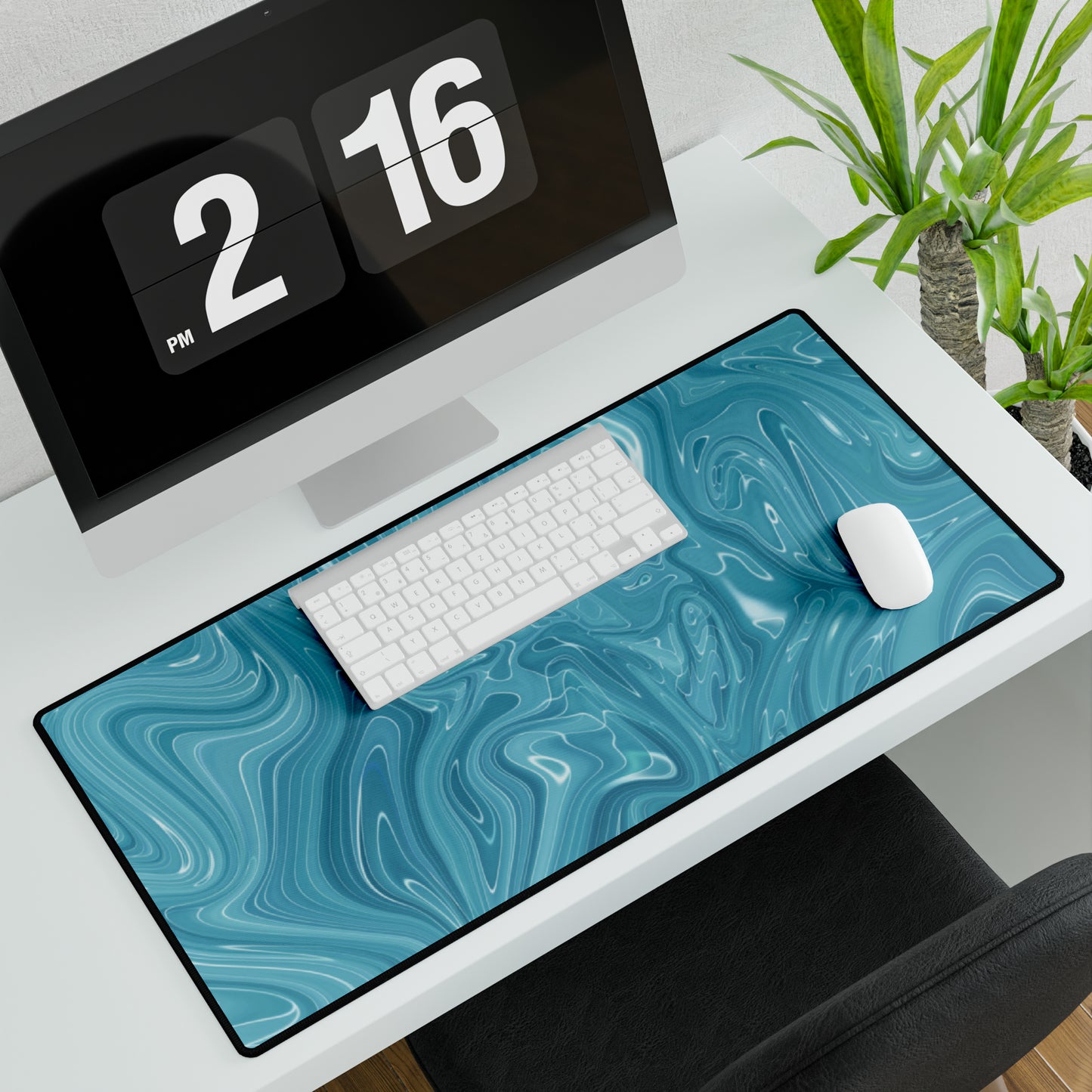 Blue Liquid Desk Mat