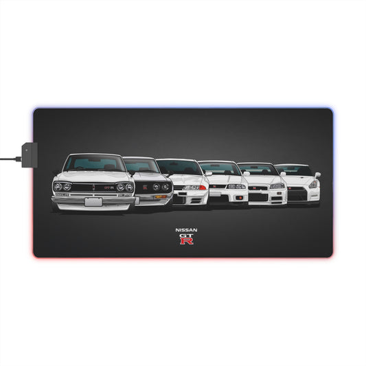 Nissan GTR Generations LED Gaming Desk Mat