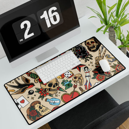 Patchwork Tattoo Desk Mat