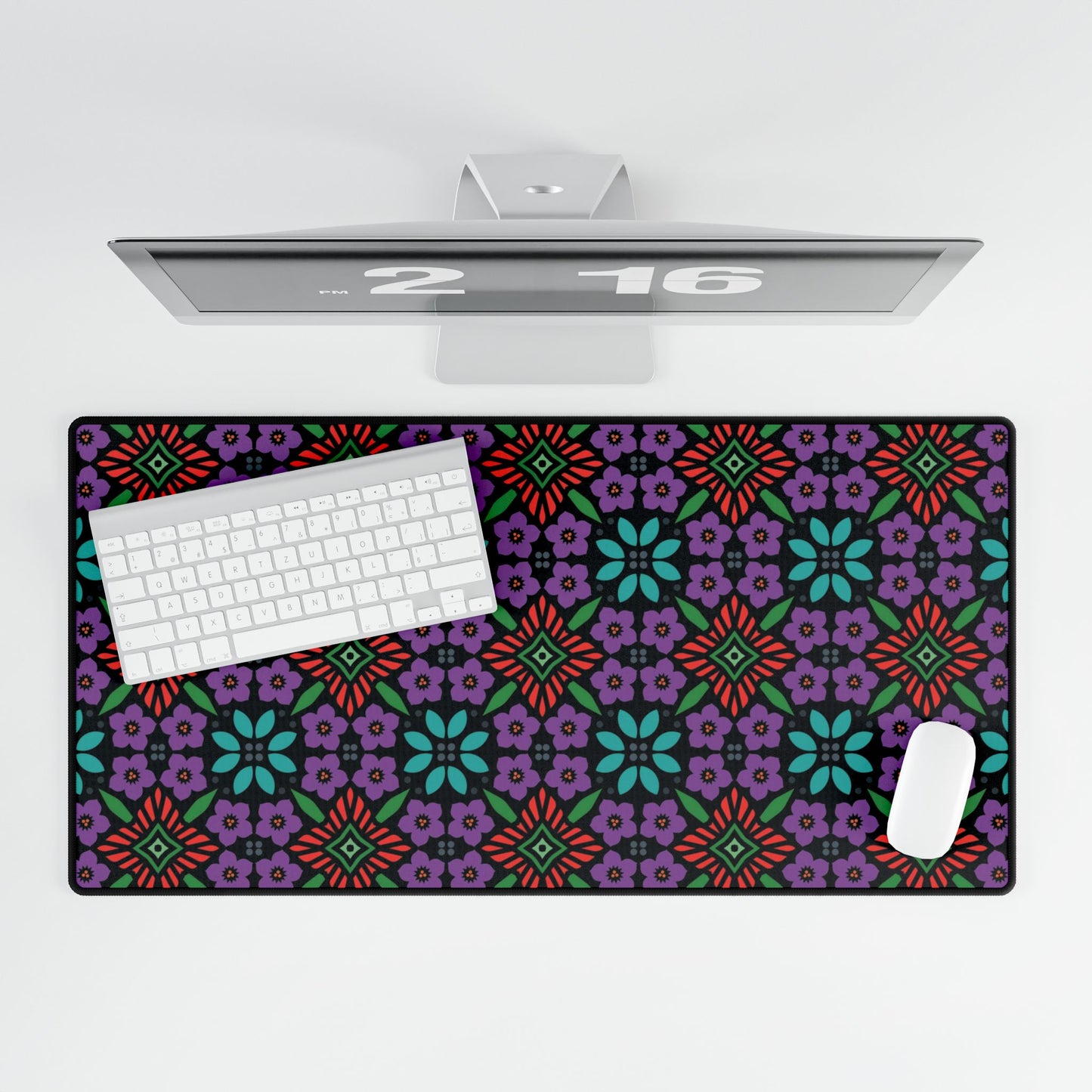 Floral Tile Desk Mat