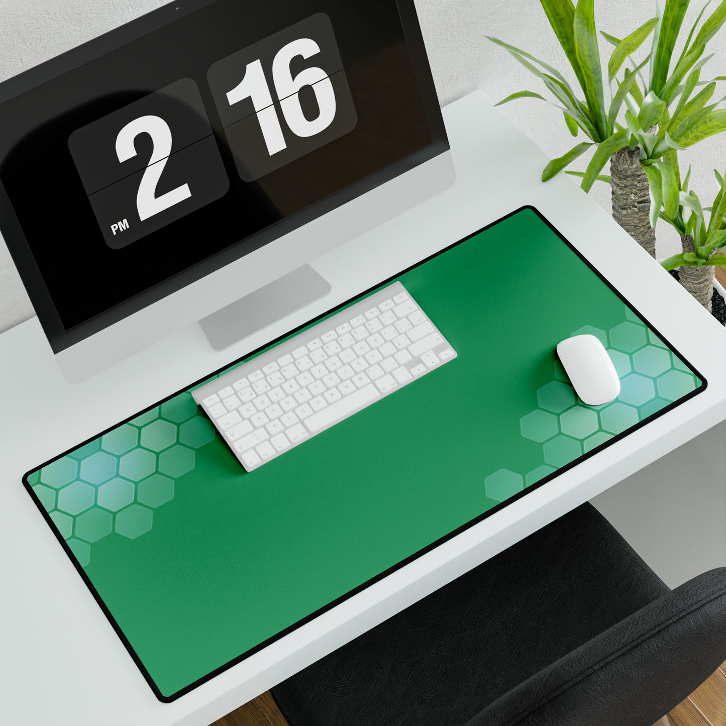 Green Hex Desk Mat