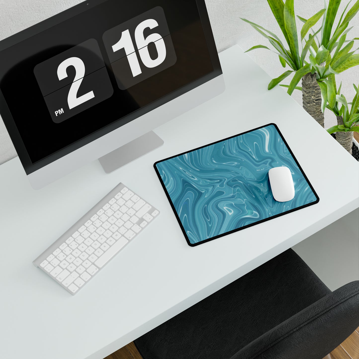 Blue Liquid Desk Mat