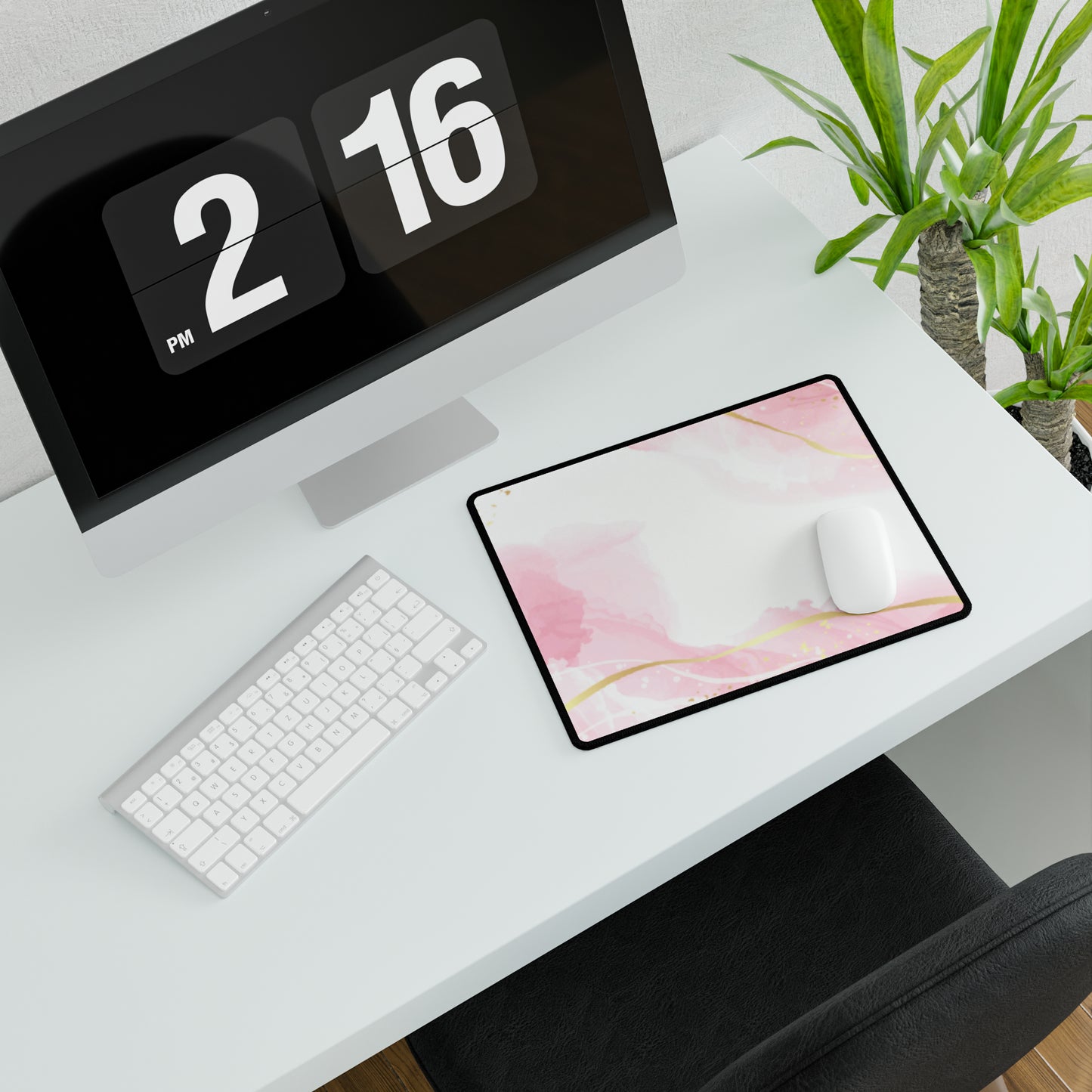 Pink and Gold Desk Mat