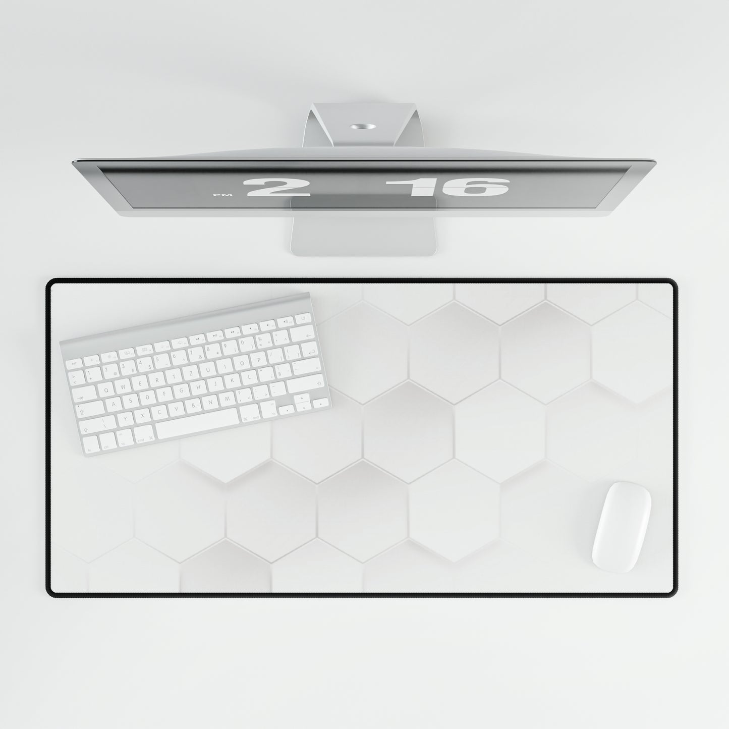 Hex White Desk Mat