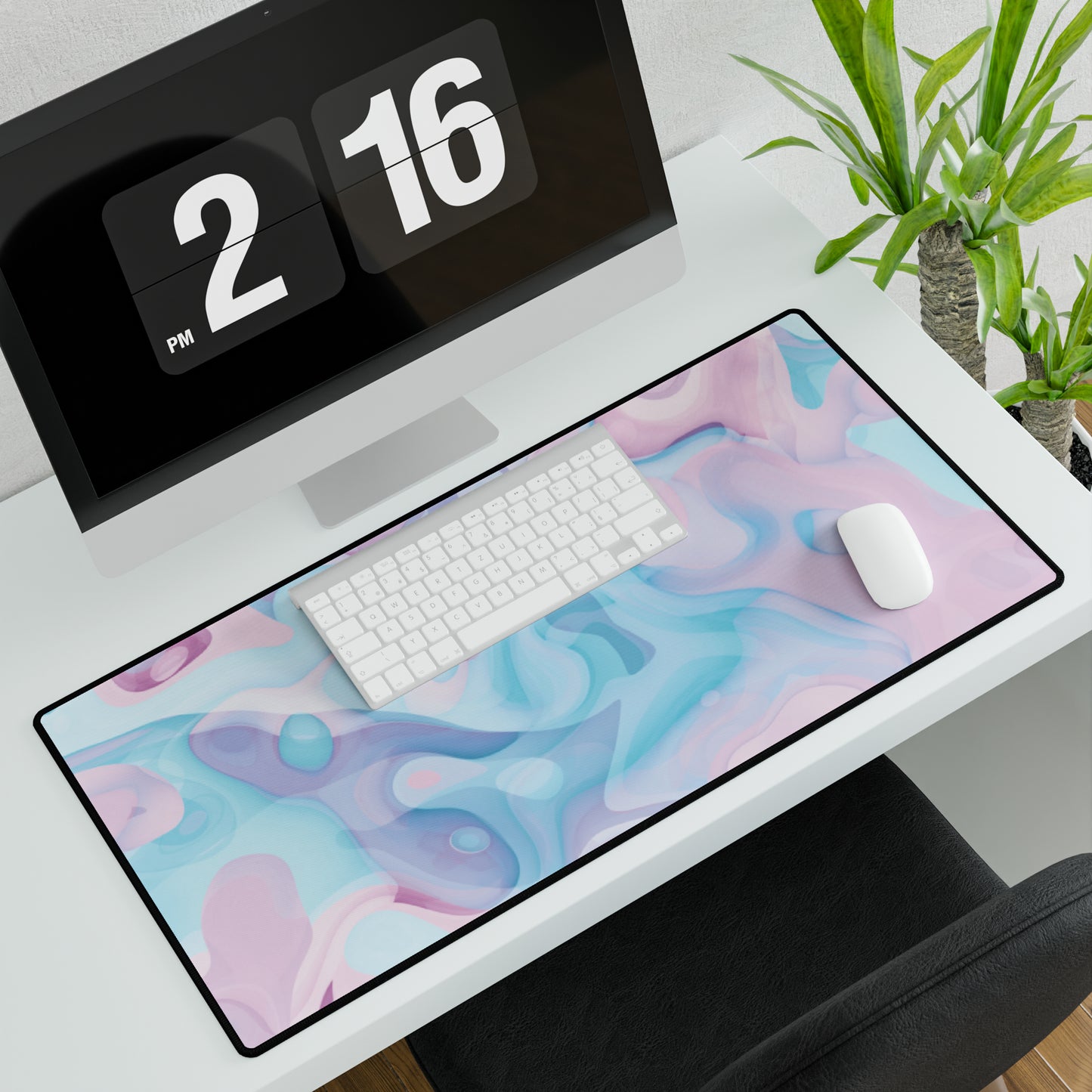 Pastel Paint Spill Desk Mat