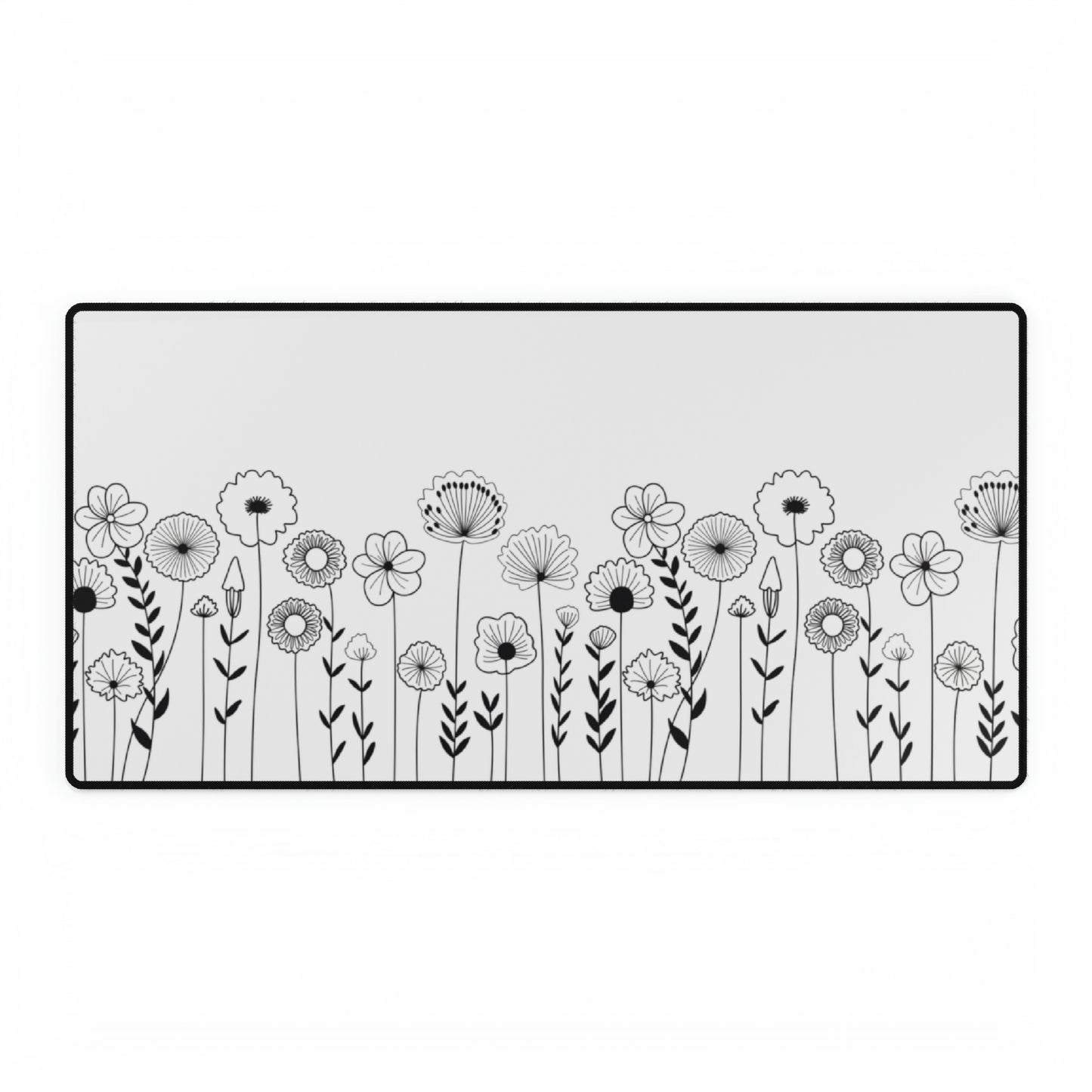 Wild Flower Black & White Desk Mat