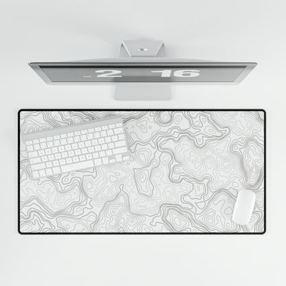 White Topography Desk Mat