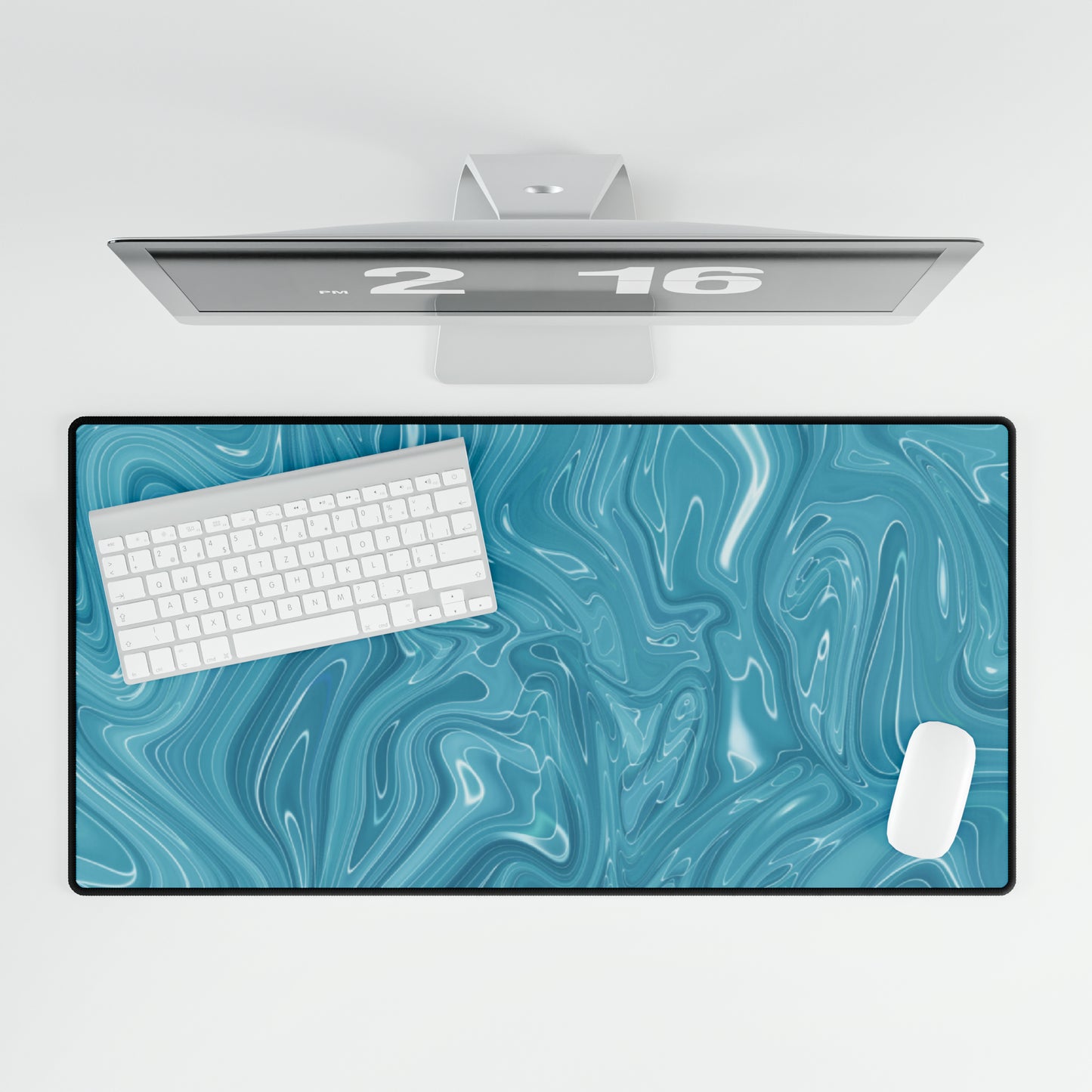 Blue Liquid Desk Mat