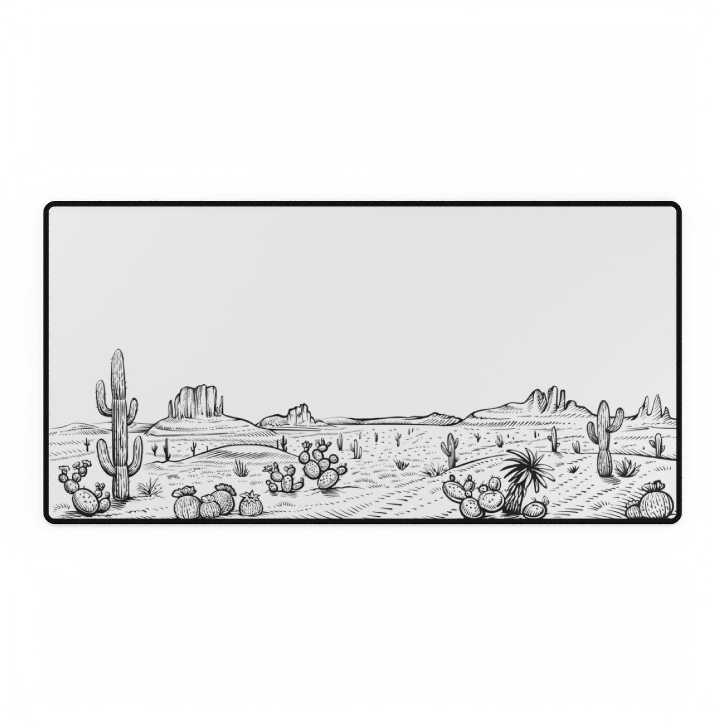 Desert Horizon Black & White Desk Mat