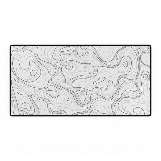 White Topography Desk Mat