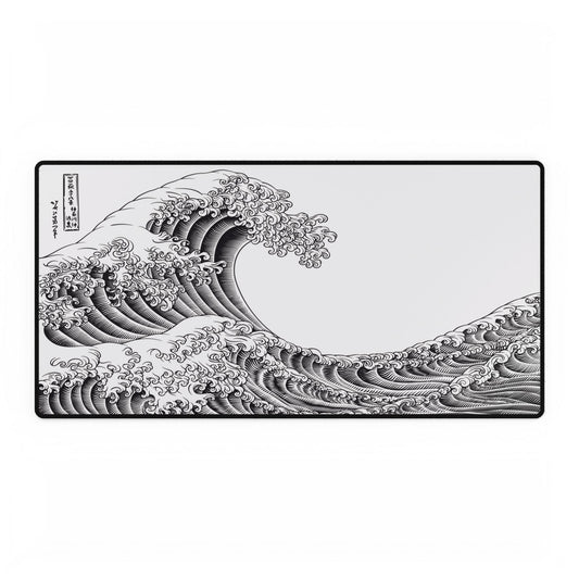 The Great Wave Black & White Desk Mat