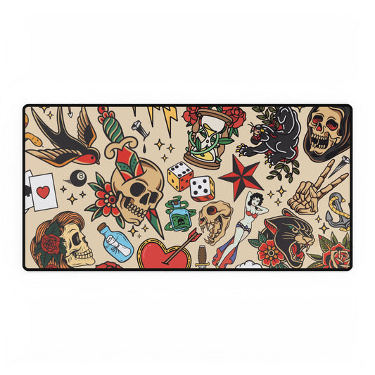 Patchwork Tattoo Desk Mat