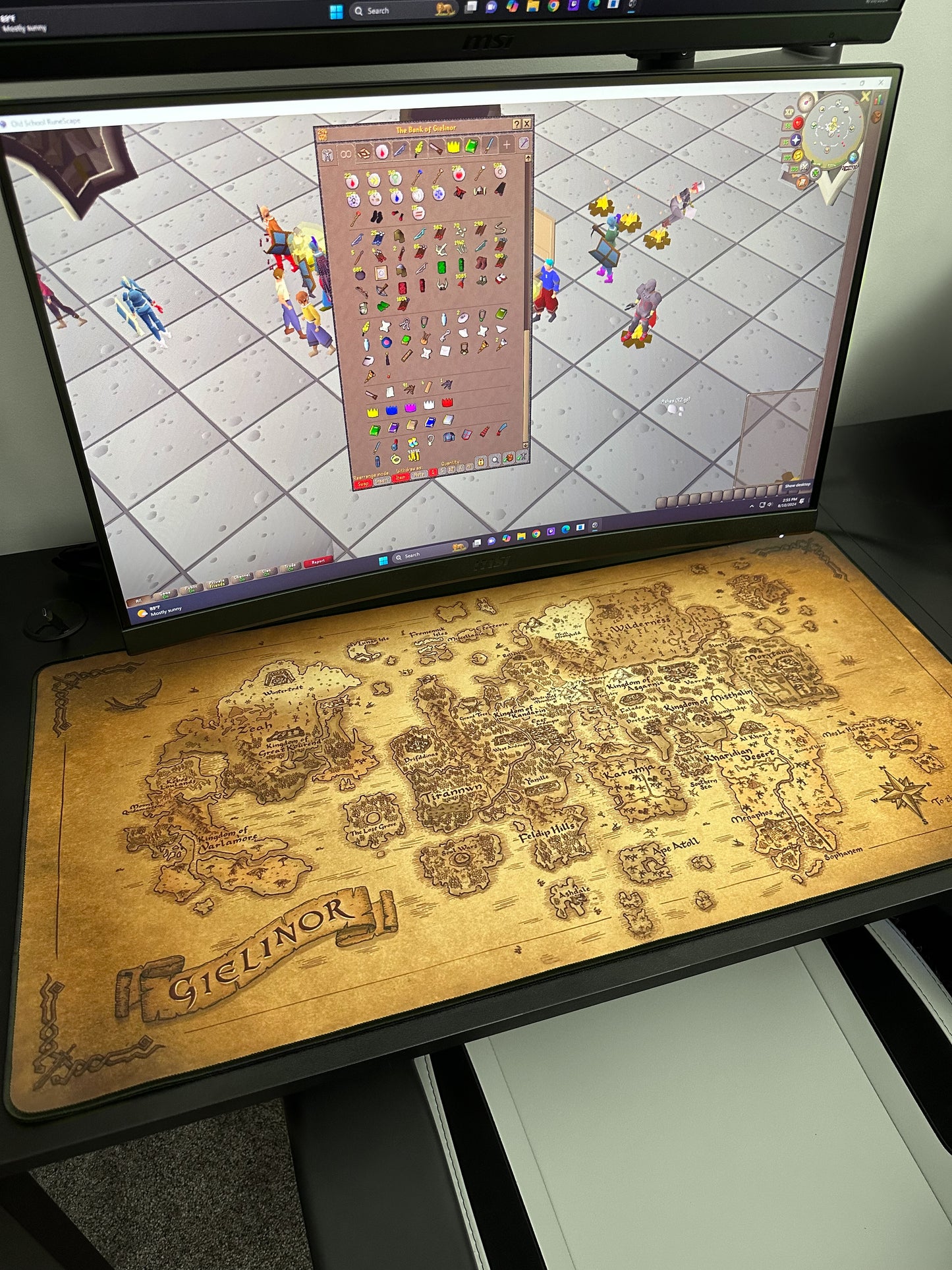 OSRS Gielinor Map Desk Mat